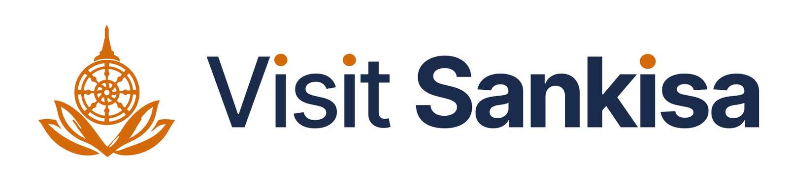 Visit Sankisa logo with a saffron lotus and dharma wheel